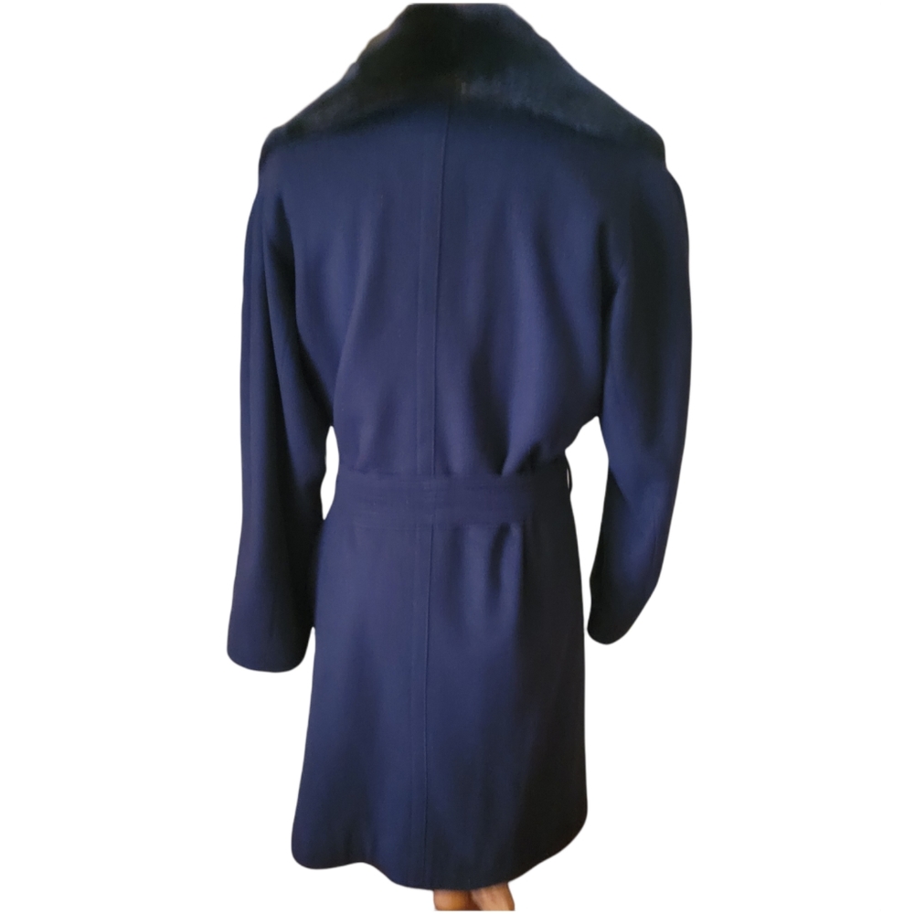 🔥SALE🔥YVES SAINT LAURENT |VNTG WOOL/CASHMERE WRAP COAT W/BLK MINK SHAWL COLLAR - Picture 9 of 16